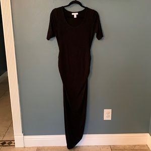 Long Black motherhood maternity dress